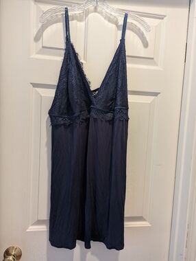 City Chic Navy Blue Lace Top Chemise Nightie Dress Size XL (22) *GUC - See Pic